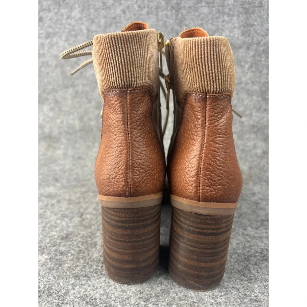 Pikolinos San Sebastian Ankle Boots Womens 37 Cream Leather Lace Up Block Heel